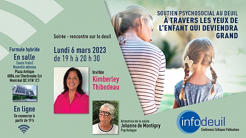 <h2>6 mars 2023 : Soutien psychosocial au deuil | À travers les yeux de l’enfant qui deviendra grand</h2>