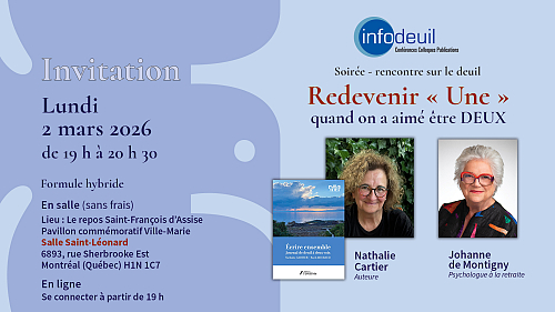 <h2>2 mars 2026 : Redevenir «Une» quand on a aimé être DEUX</h2>